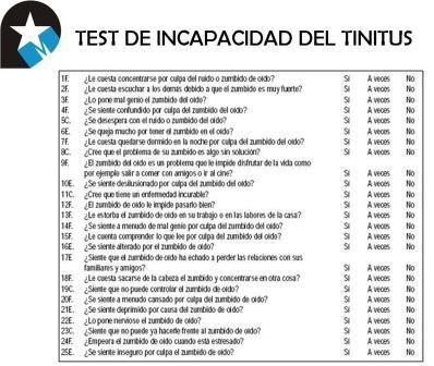 Cuestionarios para diagnosticar un acúfeno